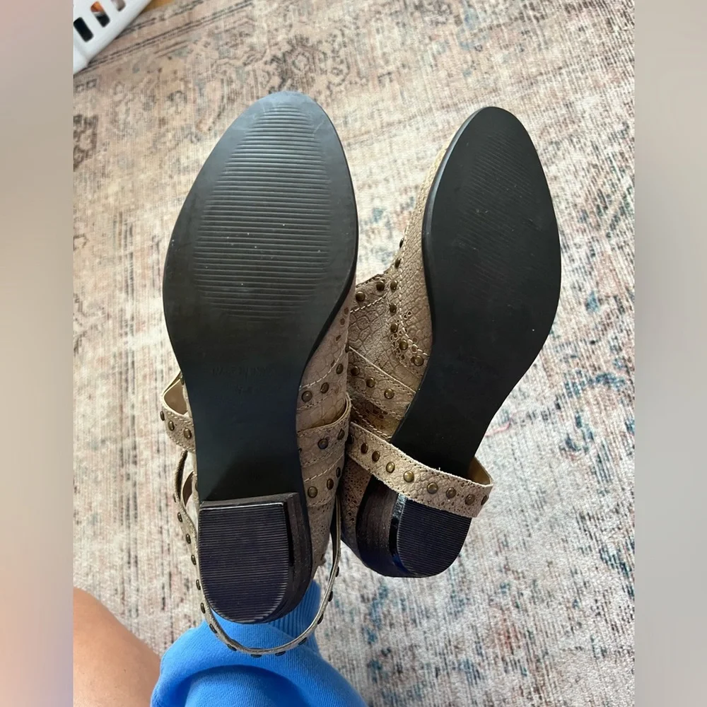 Joyfolie Taupe Studded Kids Dress Shoes - Picture 4 of 6